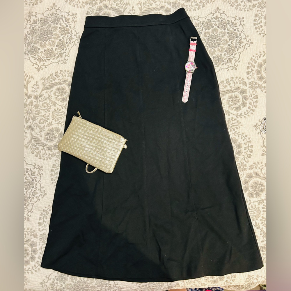 Talbots Black Maxi A-line Skirt for Work
